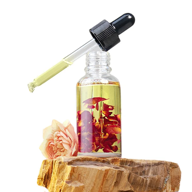 New Formula Organic Face Serum Fresh Flower Whitening Shrink Pores Facial Rose Oil