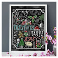 5D Diamond Painting Black Text Square/Round Full Drill Painting Canvas Bedroom Wall Decor Art Embroidery Accessory Kit Gifts