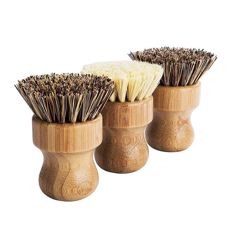 Wholesale Best Selling Eco Friendly Bamboo Wooden Sisal Dish Brush Dishes Scrub Brush for Kitchen Dishes Pot Pans