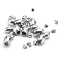 Wholesale 100Pcs/Bag Stainless Steel Round Bucket Spacer Beads Necklace Bracelets Oval Spacer Beads for Jewelry Making