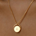Non Tarnish Waterproof Stainless Steel Initial Necklace Nameplate Spinning Initial Letter Pendant Necklace for Women Jewelry