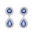 Abiding Classical Halo Earring Fashion Natural Mystic Quartz Blueish Gemstone 925 Sterling Silver Drop Earring Jewelry Women
