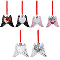 RubySub 2022 Heart Wing Sublimation Zinc Alloy Christmas Ornaments in Pink/Black/White for Festive Decorations