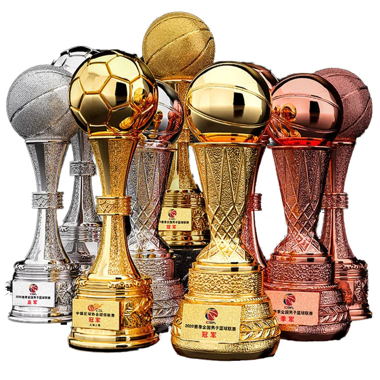 Wholesale Professional Customizable Sports Basketball & Football Resin Trophies Personal Logo Sculpture Pattern Factory Price