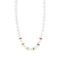 LOZRUNVE 925 Sterling Silver Rainbow Diamond CZ Circle Bead Large Freshwater Pearl Necklace Women