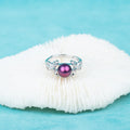 R030542 DIY 6-8mm Natural Freshwater Pearl Ring Accessory 925 Sterling Silver Adjustable Size Engagement Jewelry Ring for Women