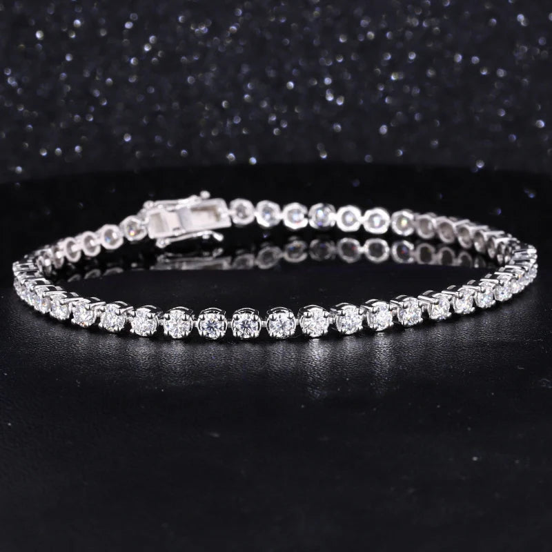 Silver Customized Bracelets Women Moissanite Gemstone Screw Bracelet for Men
