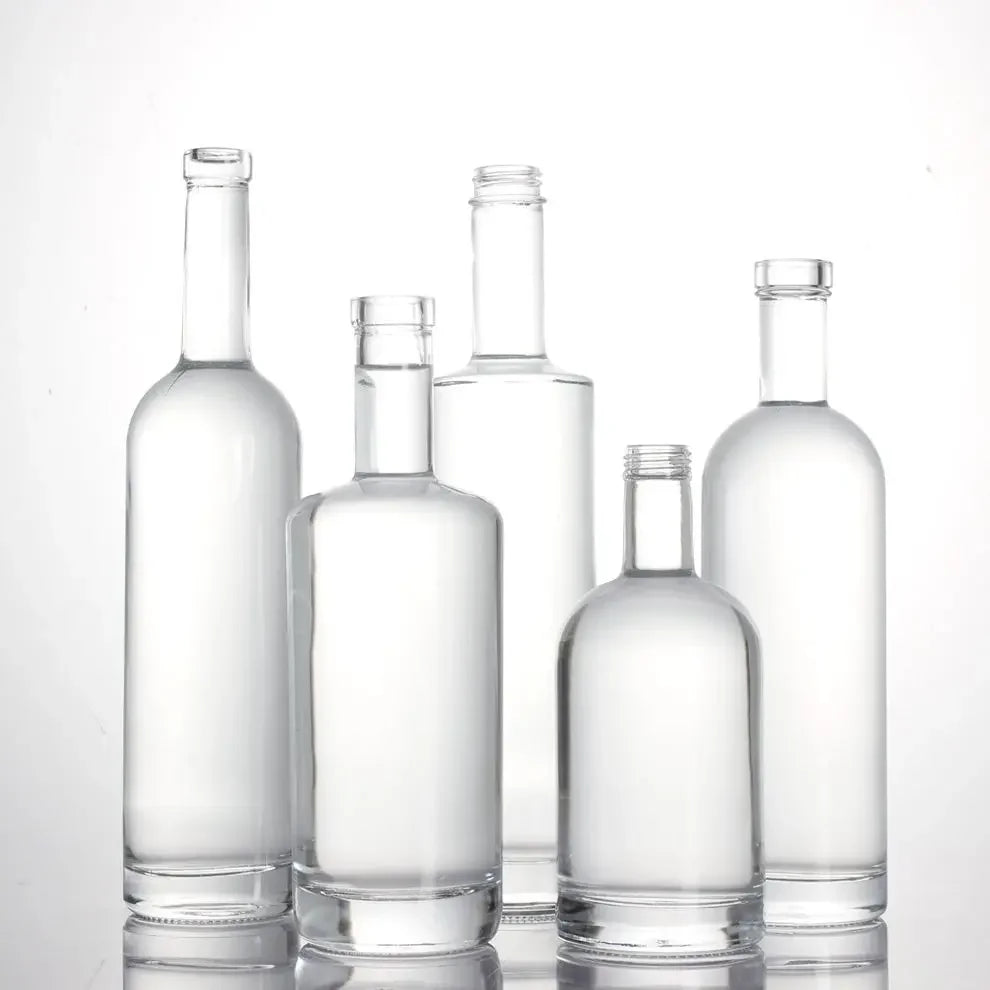 Manufacturer Custom Shaped Wine Bottles Fashion Design Liquor Spirits 500ml Vodka 70cl clear Whiskey 750ml Empty Bottle