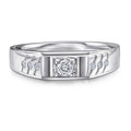 Classic Rings Baguette Micro Pave Insert 925 Sterling Silver Engagement Wedding Rings