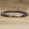4x6mm Natural Flower Imperial Stone Bracelet for Women Men Hematite Abacus Beads Charm Adjustable Energy Healing Bracelet Gift