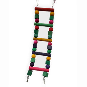 Eco-Friendly Sustainable Wooden Perches 1pc/opp Bag Includes Hanging Bell Swing Chewing Ladder Hammock Cage Toys for Parrots