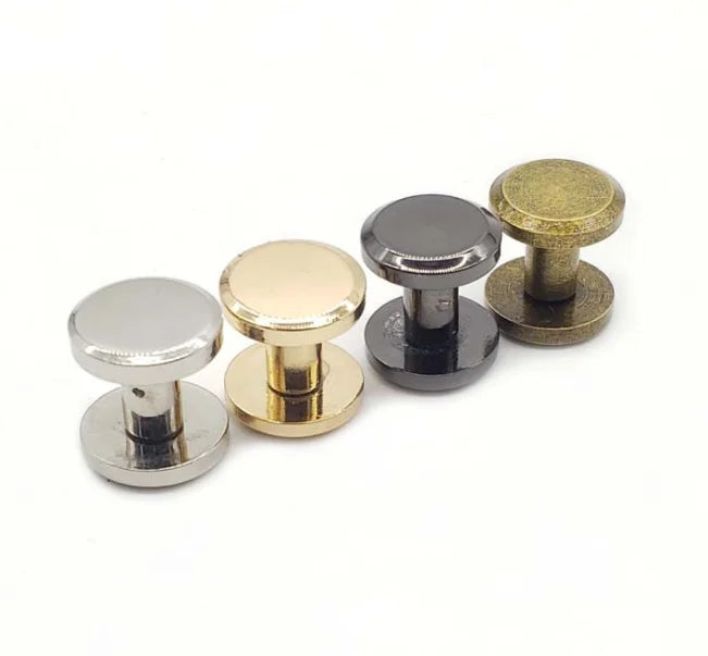 8mm 10mm Brass Flat Head Chicago Screw Rivets for Leather/Belt/ Wallet/Handbag