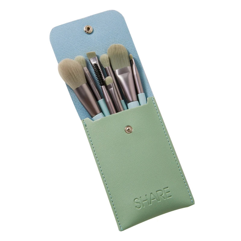 SBelle New Design Free Sample Customized Colors 8pcs Makeup Brush Set Wood Handle Custom Logo Foundation for Girl