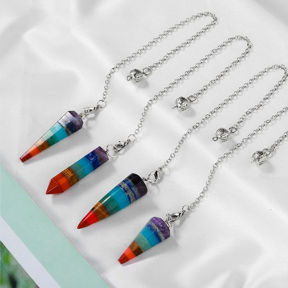Factory Price Natural Crystals Healing Stones Single Point Pendulum Chakra Pendant