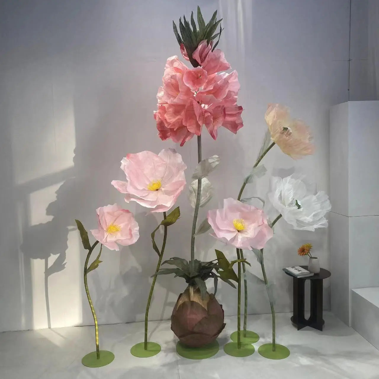 Large Artificial Silk Flowers Hot Wedding and Window Decoration Eclectic Butterfly Style for Mall Decor