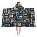 Custom Printed Design Adults Flannel  Fleece Hoodie Throw Wearable Blankets Hooded Cloak Blanket