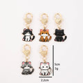 25 Styles Fashion Zinc Alloy Mini Animal Cat Charm Keyring Oil Drip Decoration Keychain for Birthday & Anniversary Gift