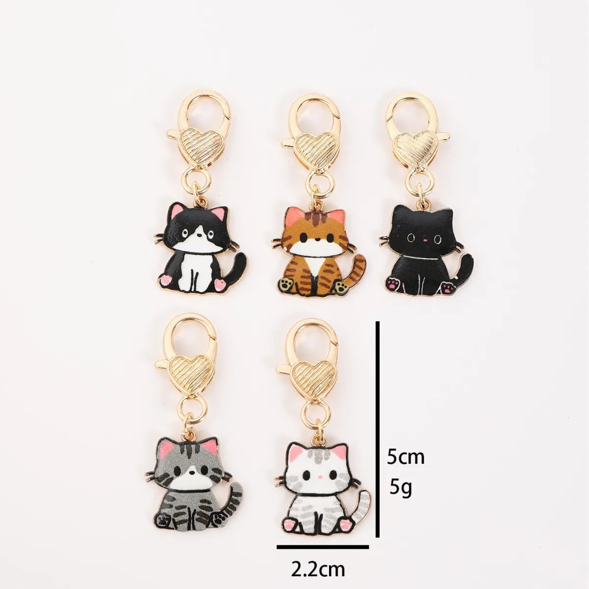 25 Styles Fashion Zinc Alloy Mini Animal Cat Charm Keyring Oil Drip Decoration Keychain for Birthday & Anniversary Gift