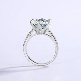 High Setting 5Carat Moissanite Promise Ring for Women Wedding Ring D Color VVS1 Diamond 925 Sterling Silver