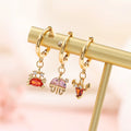Summer Hot Cute Ocean Beach Real 18k Gold Plated Colorful Starfish Dangle Earrings CZ Crystal Ocean Animal Drop Earrings Girls