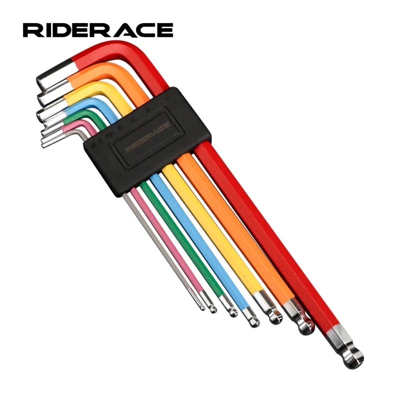 RIDERACE 7Pcs/Set Bike Hexagon Spanner Kit Bicycle Universal Ball-End Allen Key Multifunctional Hand Tools Set Bike Accessories