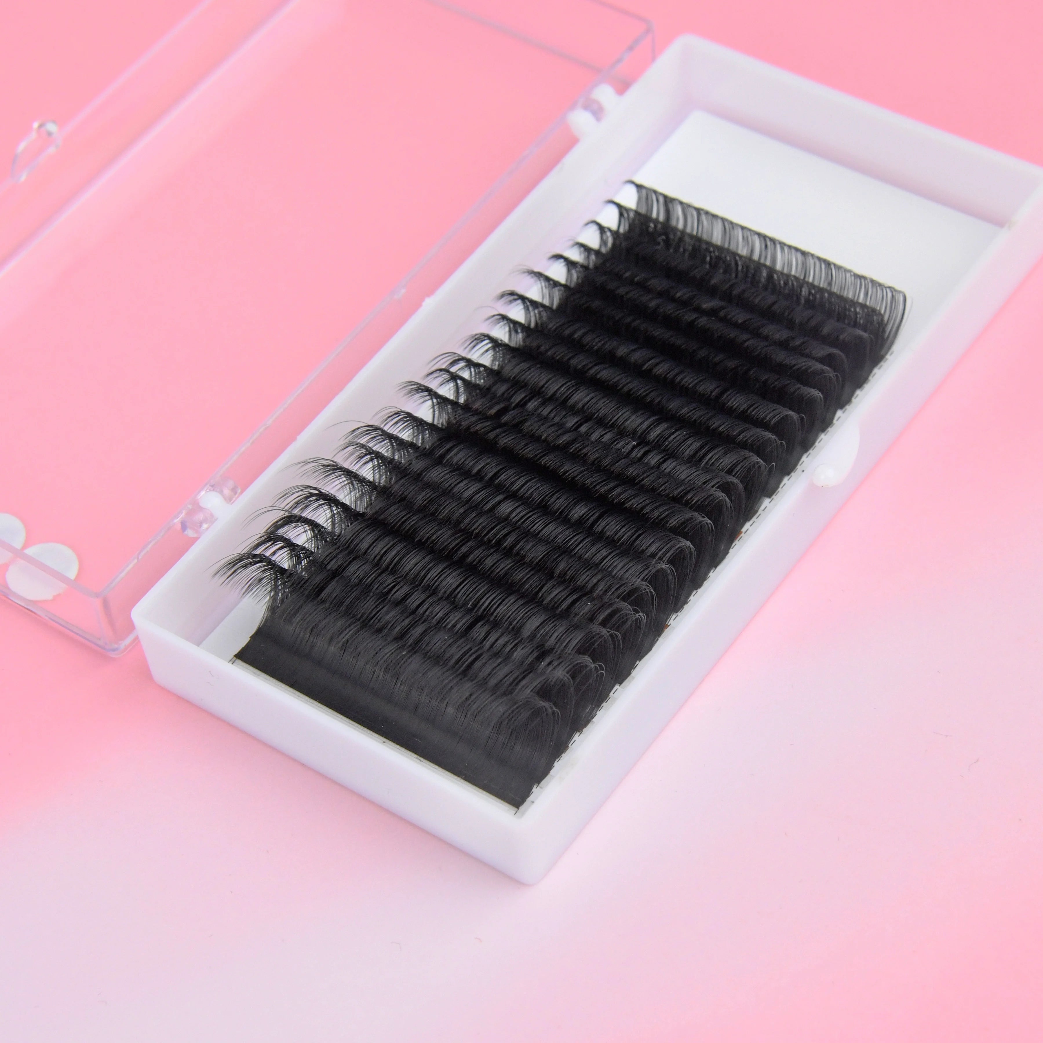 Handmade Korean PBT Fiber Volume Eyelash Extensions Brand 6-25mm Natural Long 0.15mm Thickness CC/DD Curl Cashmere Box Flat