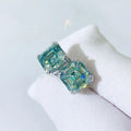 Personalized Custom S925 Sterling Silver 1.0 CT D Color Green Mossanite Diamond Jewelry Hiphop Earrings With Certificate