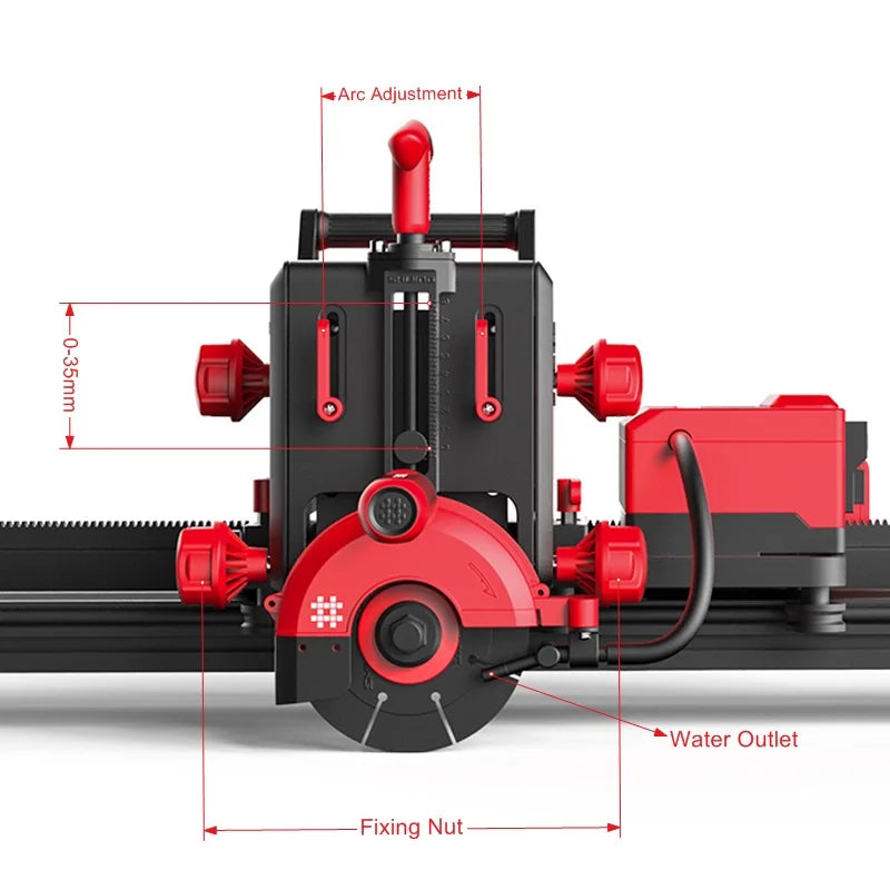 Portable 45 Degree Miter Vertical Cutter Machine with Rail Guide for Large Format Ceramic Tile Marble 220V