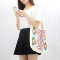 2023 New Trend Women's Ethnic Style Crochet Shoulder Tote Bag Fashionable Vintage Open Closure Geometric Pattern Knitted Style