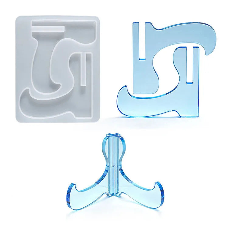 DIY Accessories Mobile Phone Support Crystal Epoxy Resin Mold Tripod Assembly Mobile Phone Desktop Bracket Silicone Molds