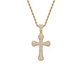 CN373 Bling Bling Brass Setting CZ Hip Hop Cross Necklace Iced Out Jewelry