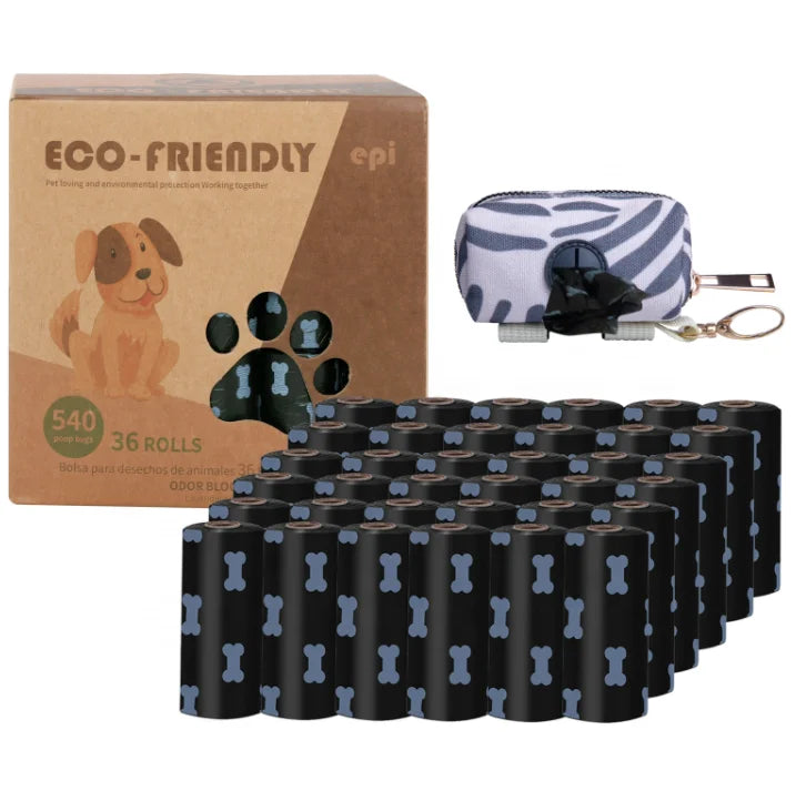 Eco-Friendly Extra Thick Strong Dog Poop Bags Green Black Biodegradable Compostable Pet Poop Bags Sustainable Scented Plastic