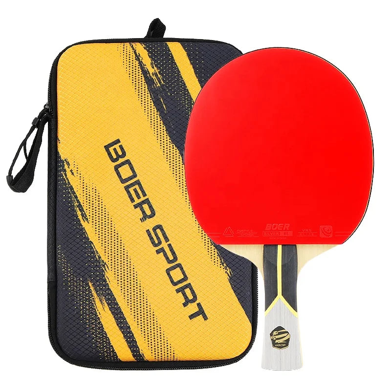 Portable 9ply Ayous Wood Table Tennis Racket in Hard Case for On-the-Go Play