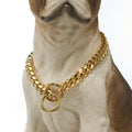 Luxury Dog Collar Small and Medium Sized Dogs Stainless Steel Titanium Steel Gold Chain Cuban Link Dog Pitbull Collar