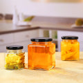 High Quality Clear Square Glass  Pickles Bottle Empty Fruit Preserves Chili Sauce Storage Jar