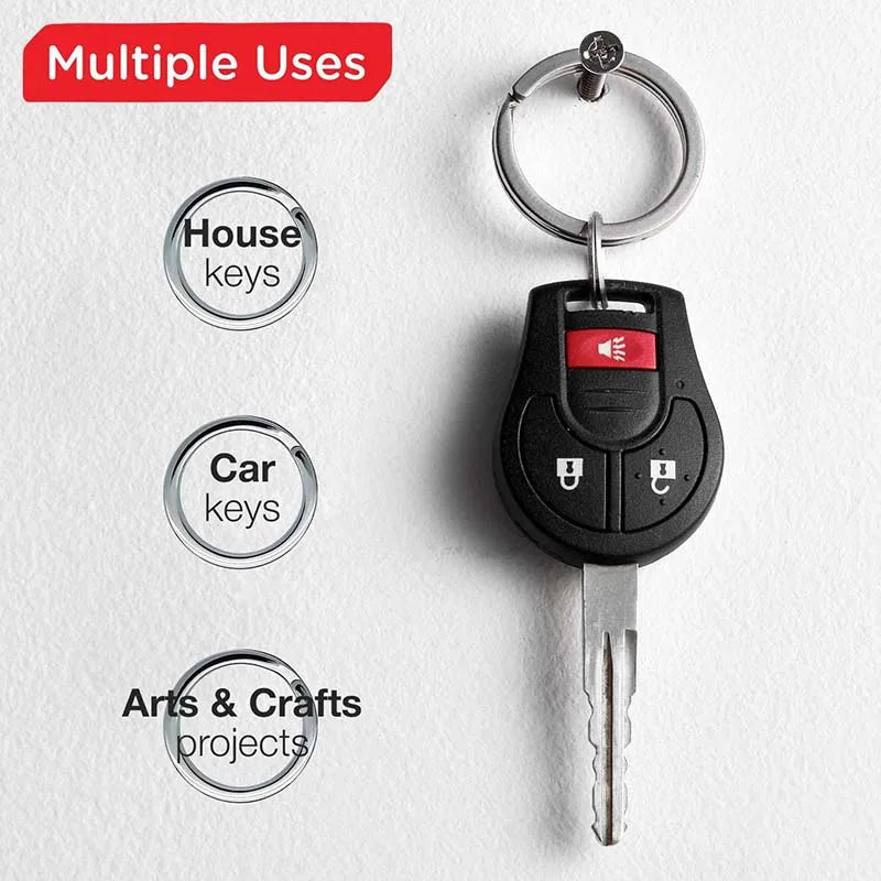 Unique Bargains 1'' Diameter Split Key Ring Chain Keyring Keychain Loop Keychain Keyring Holder