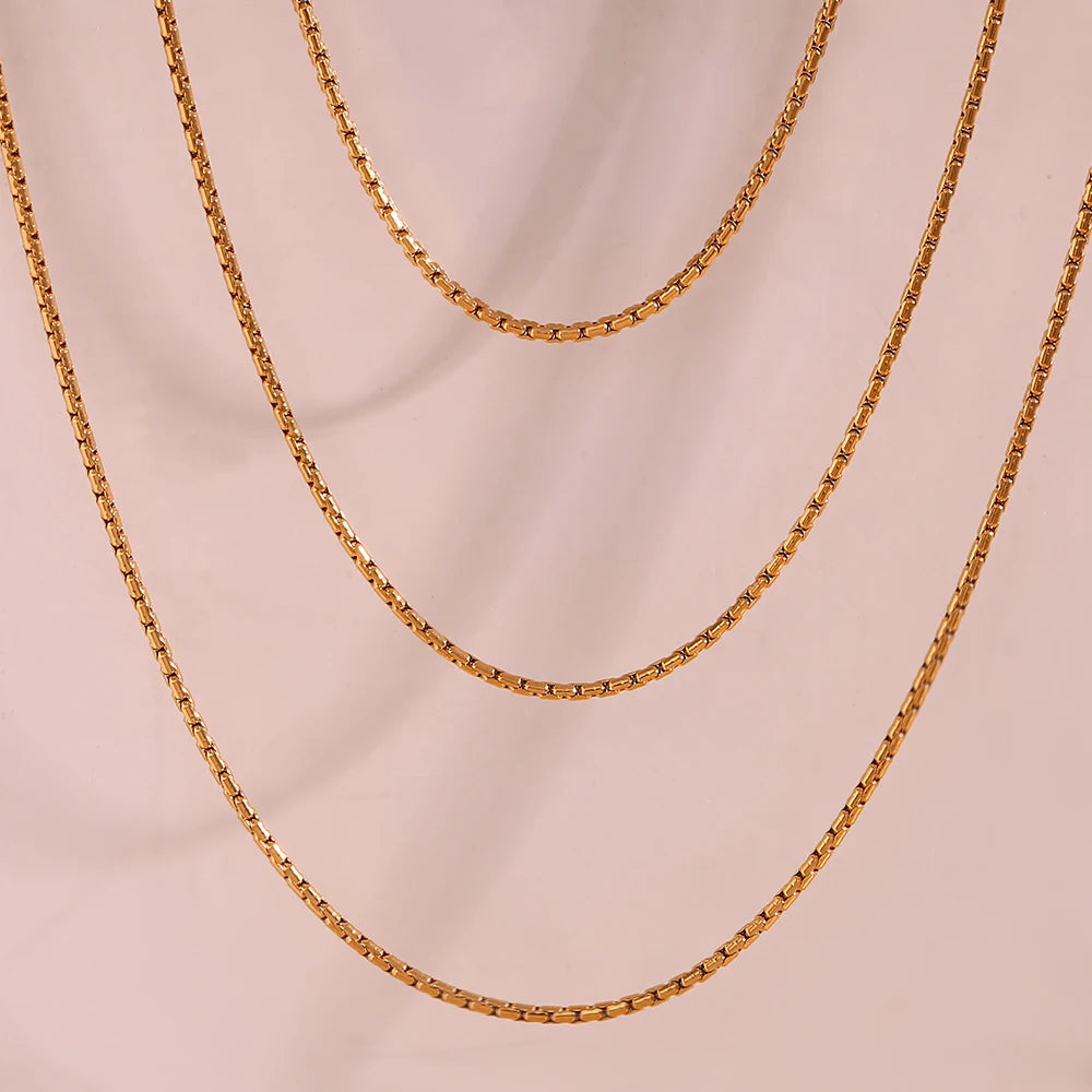 Dreamshow Stainless Steel Jewelry PVD Gold Plated Chain Necklace and Bracelet Body Jewelry Accessories