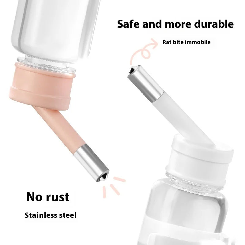 Buka Star 120ml Eco-Friendly Plastic Double Ball Vertical Kettle Watertight Hamster Kettle Drinker Water Bottle Compatibility