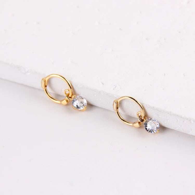 Hot-selling Women's New Design Gold Plated Diamond Hoop Earrings Wholesale Fashion Accessories