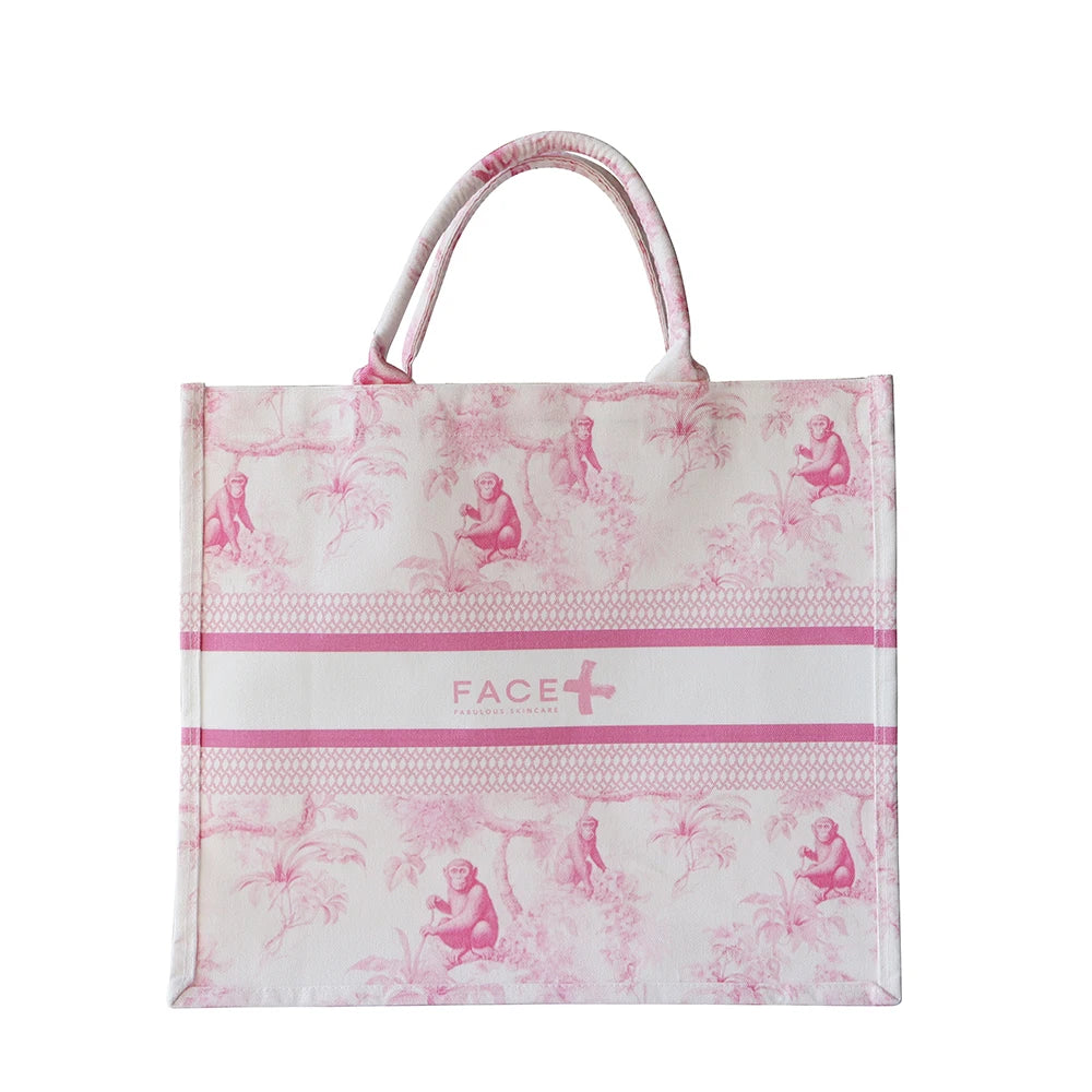 New Large-Capacity Cartoon Canvas Tote Bag Cute Eye-Catching Practicality for Various Scenarios Fashionable Carry Shoulder Hand