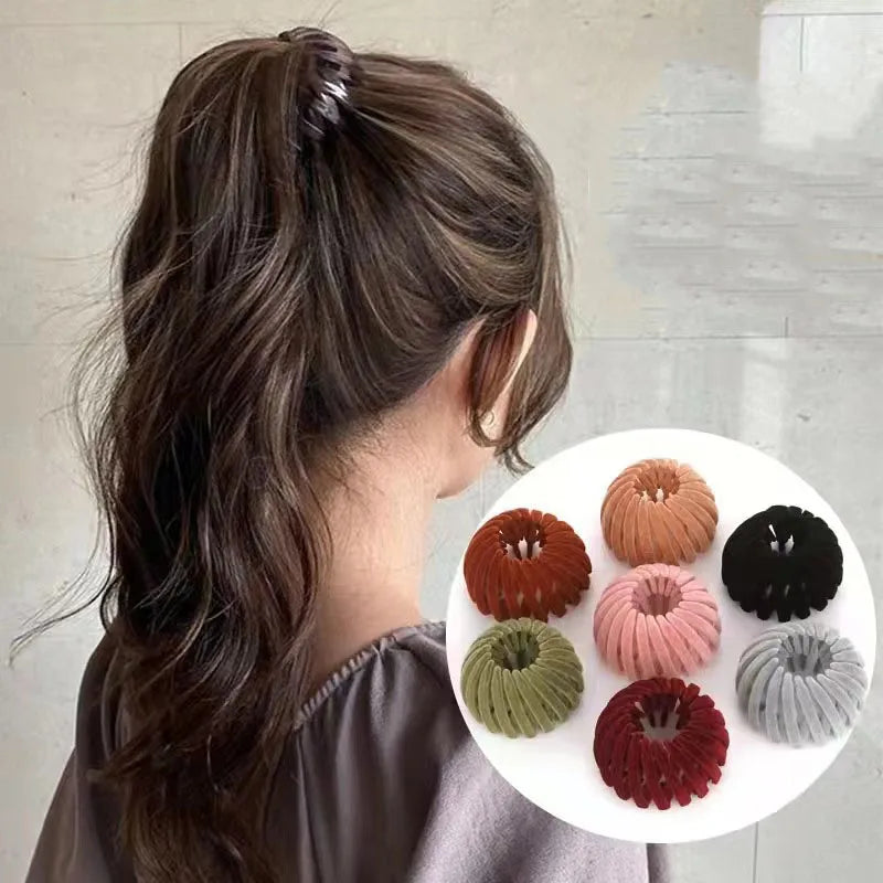 Ponytail Hair Rings Women Bird Nest Shaped Hair Hairpin Simple Magic Lazy Braider Tool Women Hair Accessories