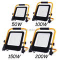 EU Stock Portable 50W 100W 150W 200W LED Floodlight for Outdoor Garage Security Construction IP66 Waterproof Working Stand Light