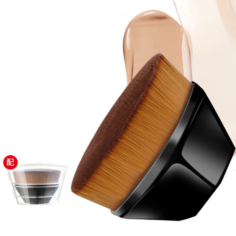 Wholesale Vegan Synthetic Hair Flat Kabuki Foundation & Concealer Makeup Brush 55