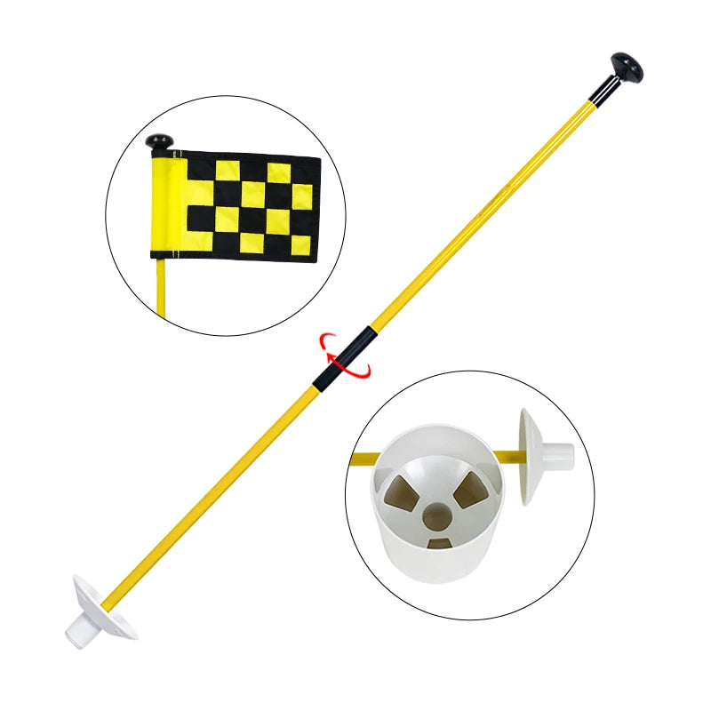 Konday Wholesale Fiberglass/Plastic Putting Green Flag Pole with Hole Cup and Custom Logo for Mini Golf 81cm 268g