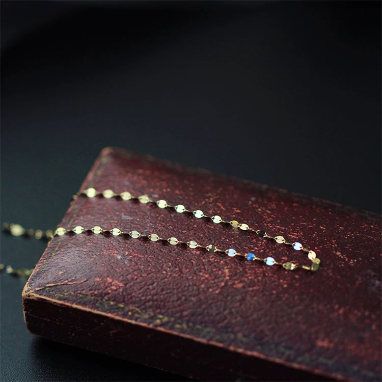 Classical Design Sterling Silver Real Gold Plating Necklace Lip Chain