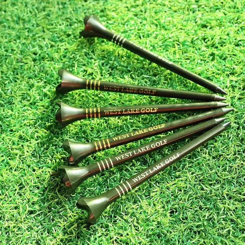 Stripes Tee Customizable Golf Accessories Unbreakable Colorful Wood Bamboo Plastic Golf Tees with Logo