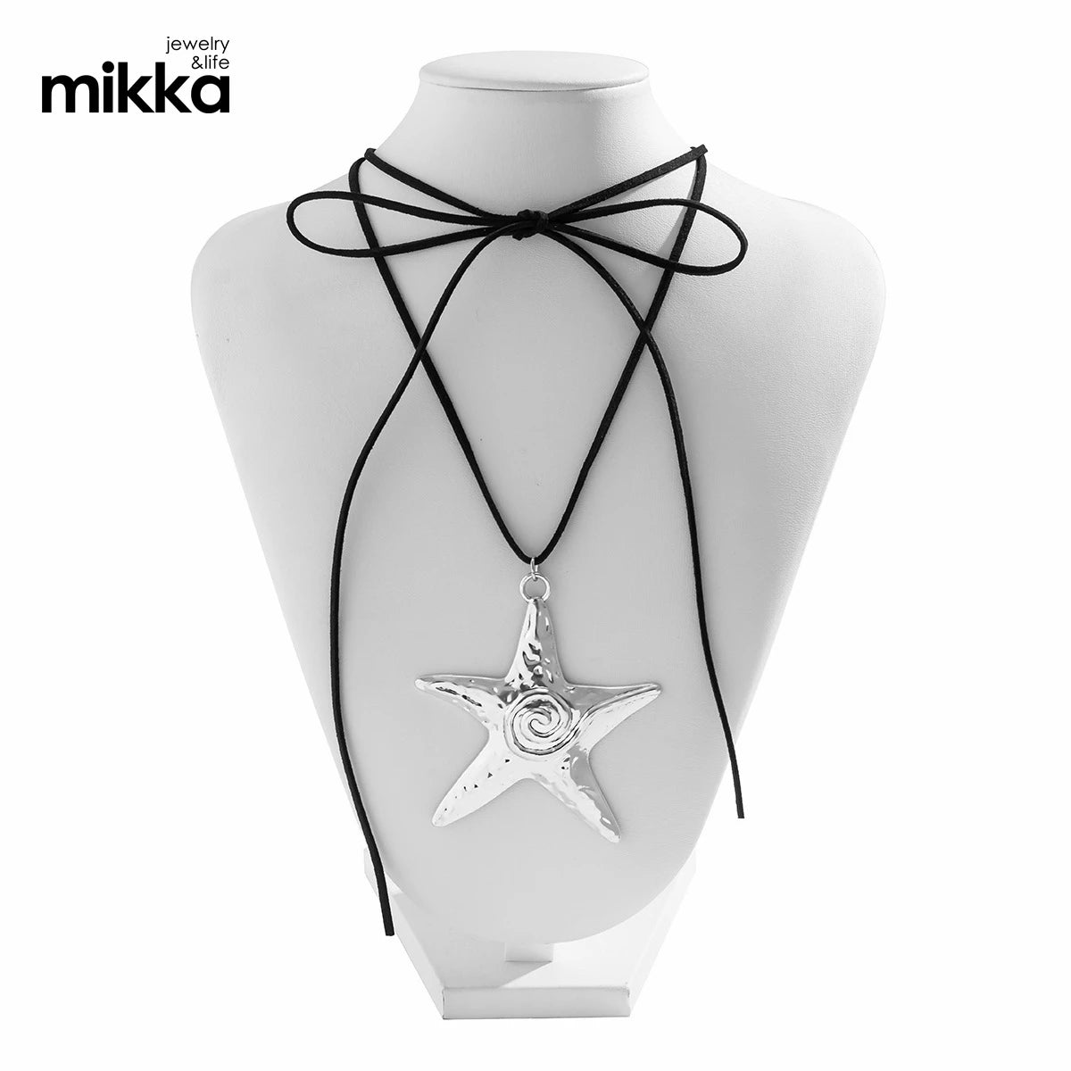 Personalized Adjustable Wax Rope Cool Choker Star Fish Silver Pendant Women Necklace Jewelry
