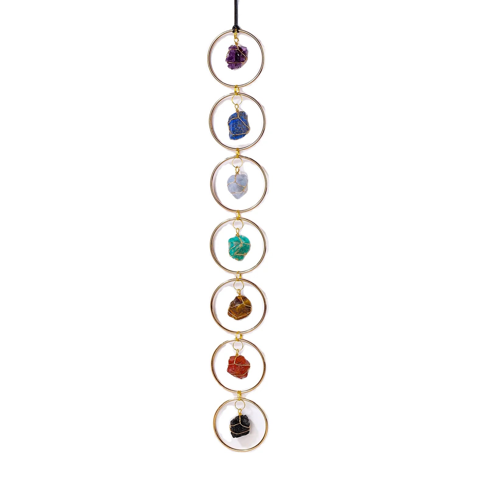 Natural Crystal Raw Stone Chakra Wall Hanging Ornament Healing Stone Crystal Column Crafts