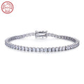 RINNTIN SMB06 0.5ct Moissanite Tennis Bracelet 925 Sterling Silver Diamond Jewelry for Women and Men