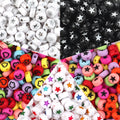 New Style 100 PCS 7mm Five-pointed Star and Moon Loose Beads Colorful Round Acrylic Spacer Beads for DIY Jewelry Making